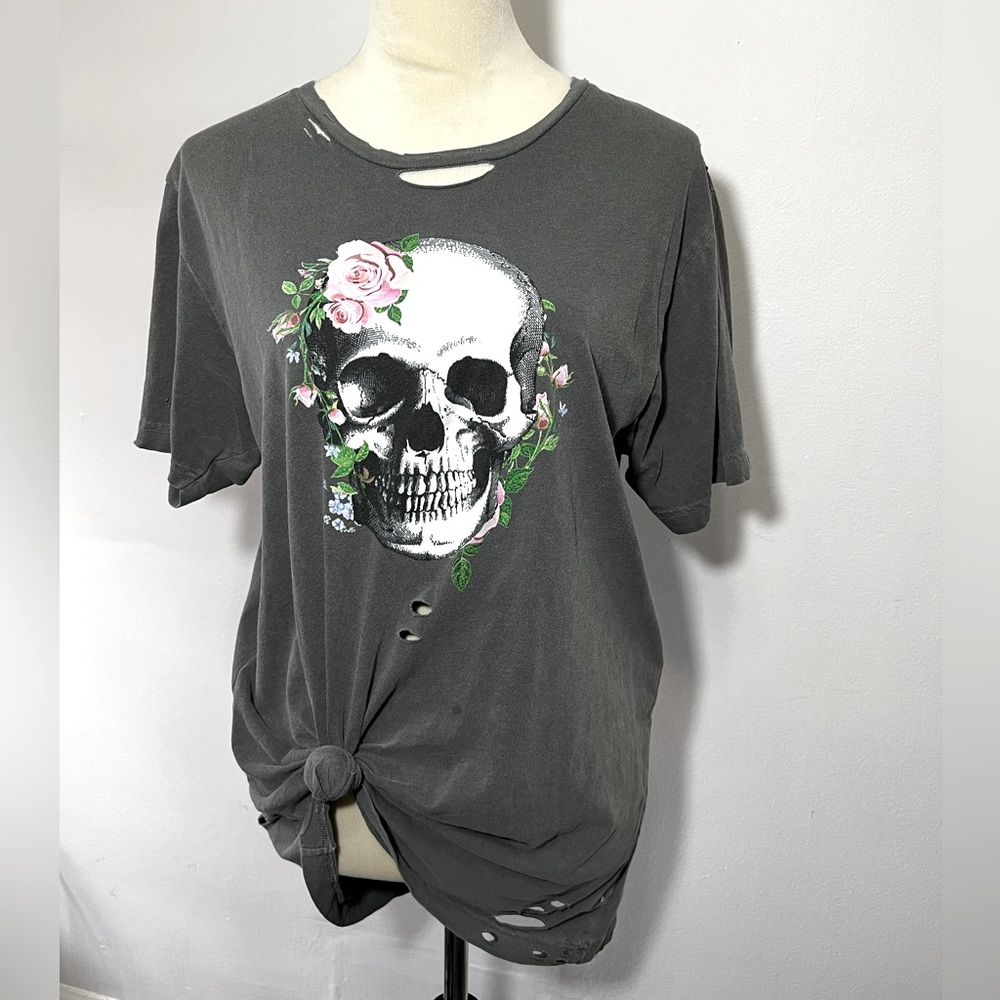 Express distressed graphic tee, L